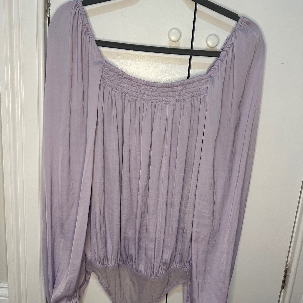 Free People Purple Blouse Bodysuit